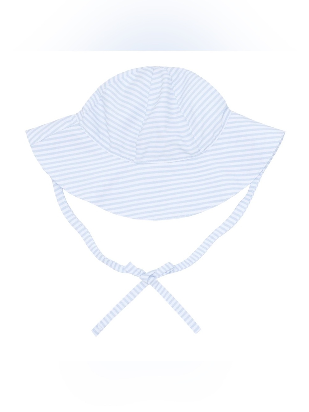 Striped Light Blue Baby Sun Hat with Chin Ties Size 18-24M
